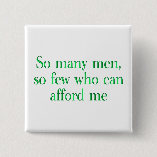So Many Men 15 Cm Square Badge (Front)