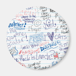 So Many School Doodles Magnet