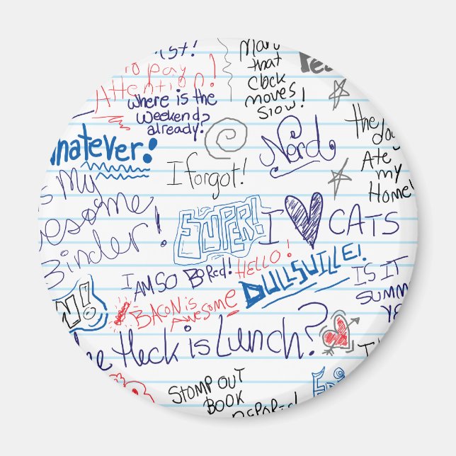 So Many School Doodles Magnet (Front)