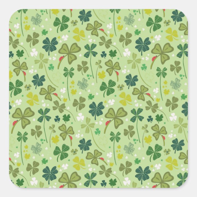 So Many Shamrocks Square Sticker (Front)