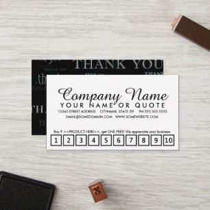 so many thank yous for your loyalty (punch card) card