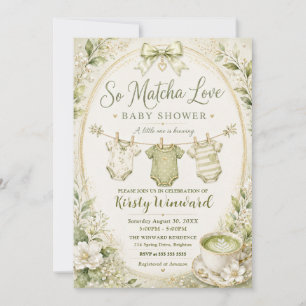 So Matcha Love Baby Shower Invitation