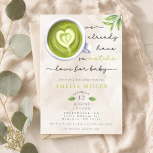 So Matcha Love For Baby, Baby Shower Invitation