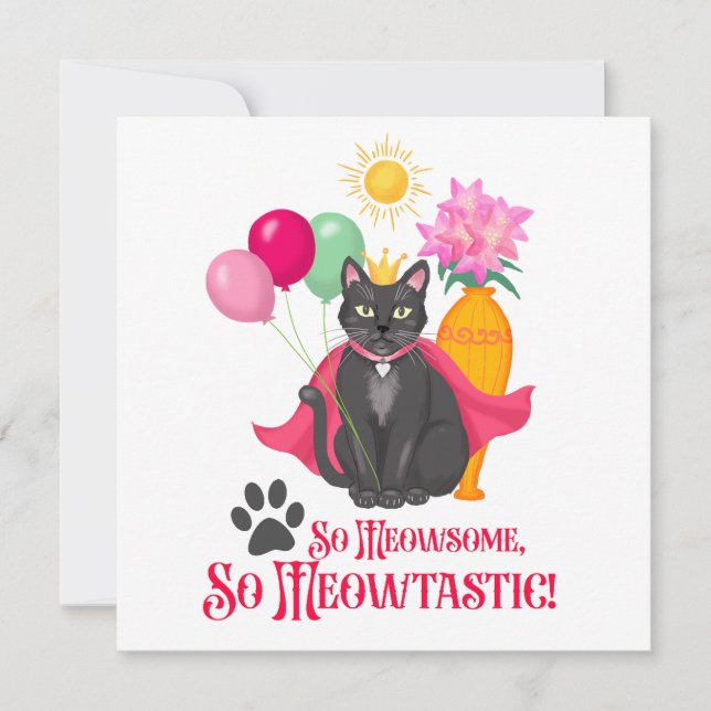 So Meowsome, So Meowtastic! Invitation (Front)