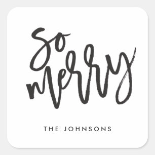 So Merry Modern Calligraphy Holiday Sticker