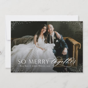 So merry together newlywed holiday photo card