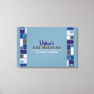 SO MOD Bar Bat Mitzvah Sign-In Board Canvas Print