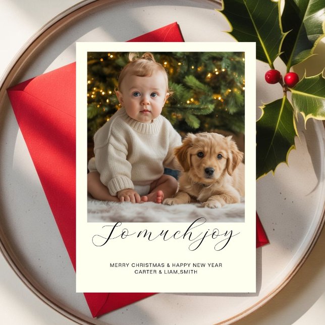 So Much Joy Custom Christmas Card with Baby  Photo (Creator Uploaded)