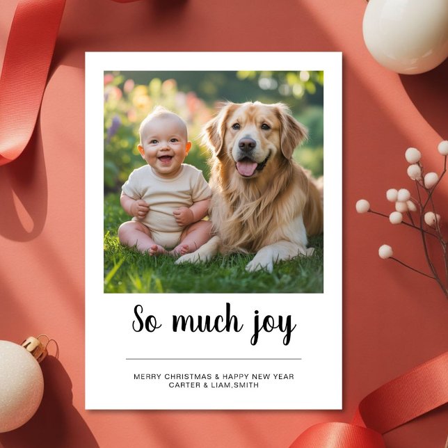 So Much Joy Family dog christmas Photo card (Creator Uploaded)
