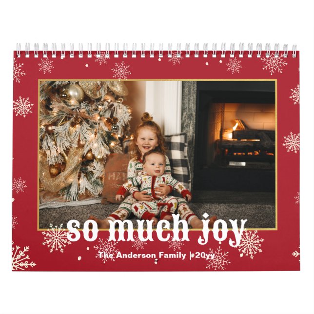 So Much Joy Funny Christmas Family Photo  Calendar (Cover)