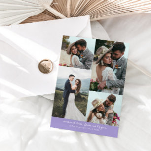 So Much Love Elegant Wedding Photo Lilac Thank You Card