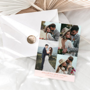 So Much Love Elegant Wedding Photo Peach Thank You Card