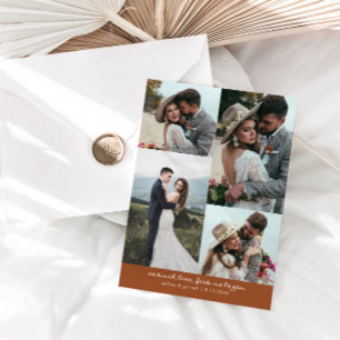 So Much Love Elegant Wedding Photo Terracotta Thank You Card