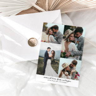 So Much Love Elegant Wedding Photo White Thank You Card