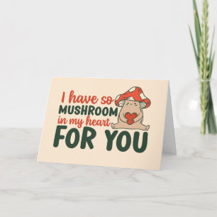 So Mushroom In My Heart Pun Funny Valentine's Day Holiday Card