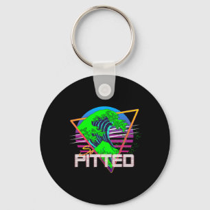 So Pitted Kanagawa Great Wave Retrowave Outrun Sur Key Ring