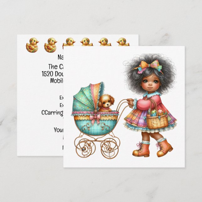 SO Precious Baby Buggy Theme Invitation (Front/Back)