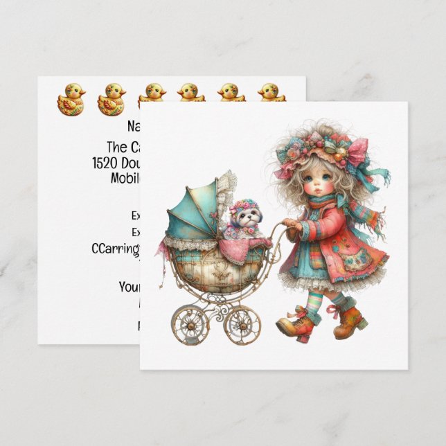 SO Precious Baby Buggy Theme Invitation (Front/Back)