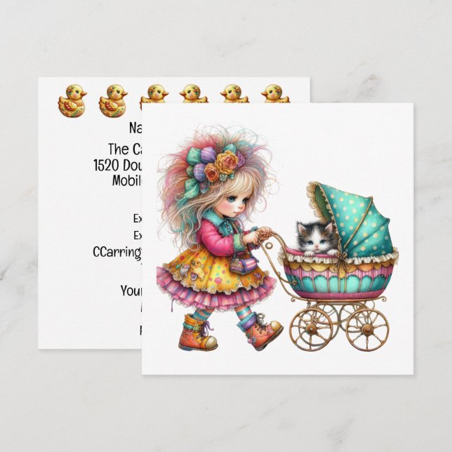 SO Precious Baby Buggy Theme Invitation (Front/Back)