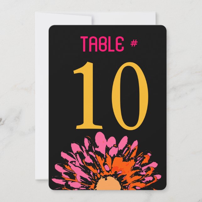 SO PRETTY DAISY Bat Mitzvah Table Number Card (Front)
