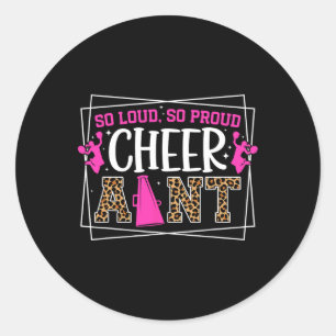 So Proud Cheer Aunt Cheerleader Aunt Cheerleading Classic Round Sticker