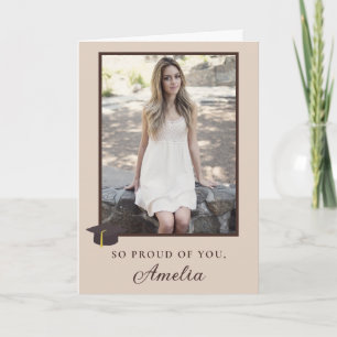 So Proud Of You Elegant Photo Graduation Card