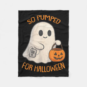So Pumped For Halloween Cute Boo Ghost Diabetes Aw Fleece Blanket