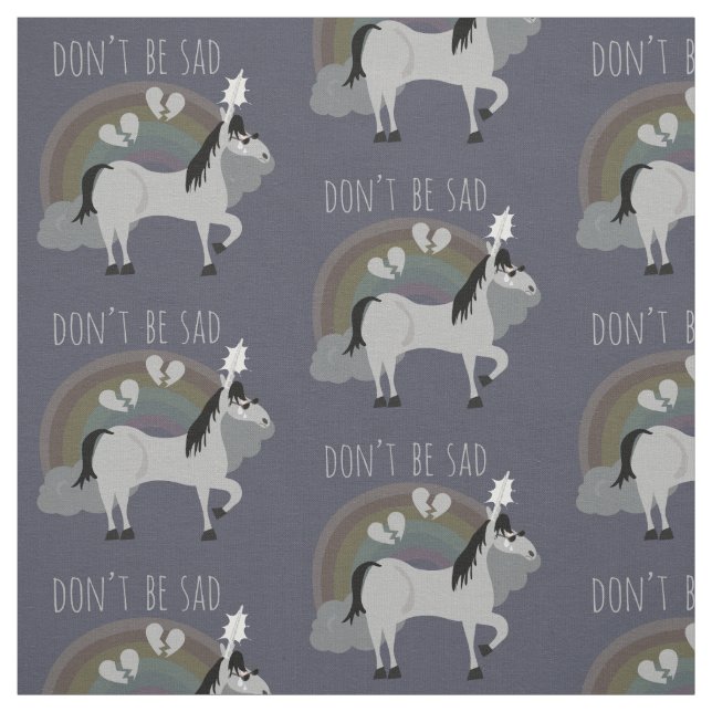 So Sad Emo Unicorn Fabric (Swatch)