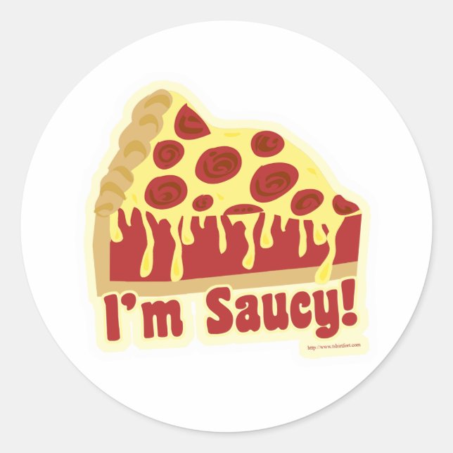 So Saucy Deep Pizza Classic Round Sticker (Front)