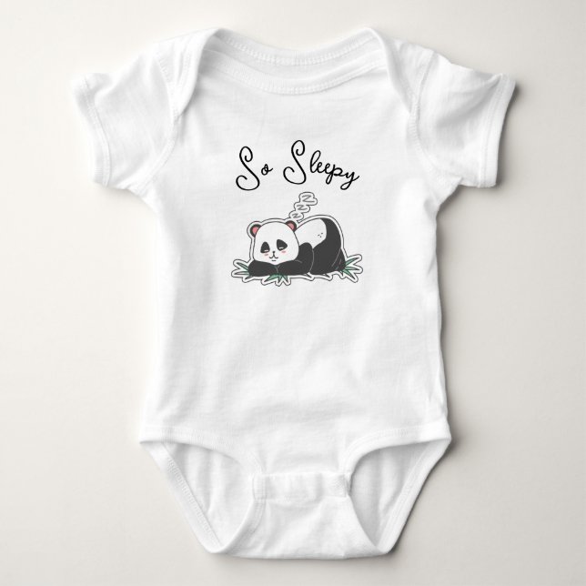 So Sleepy Panda –Cute Minimalist Baby Bodysuit (Front)