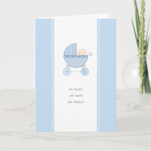 So Small, So Cute New Baby Congrats Blue Boy Card