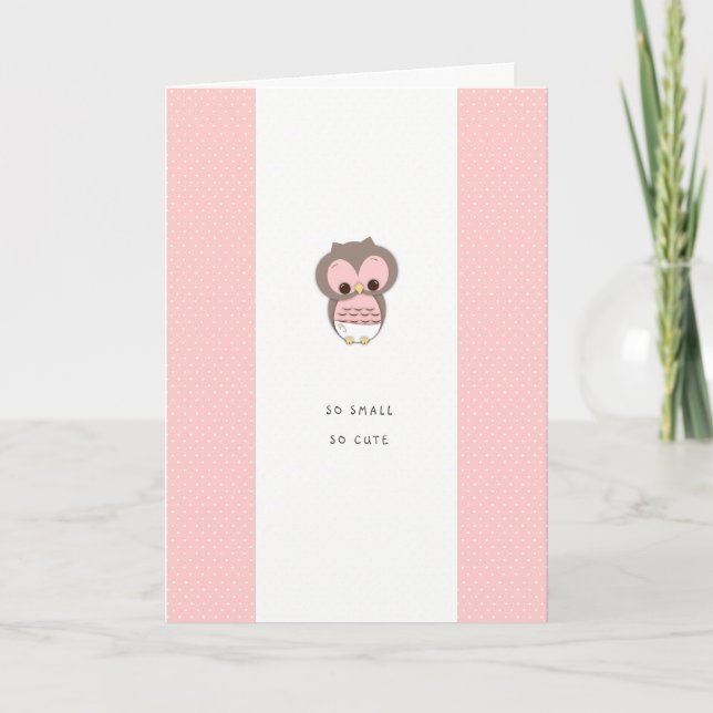 So Small, So Cute New Baby Congrats | Pink Girl Card (Front)