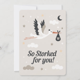 So Storked For You Funny Pregnancy Bird Holiday Card