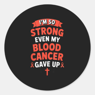 So strong ribbon warrior lymphoma blood cancer classic round sticker