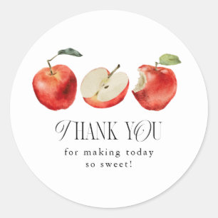 So Sweet Apple Bridal Shower Favour   Classic Round Sticker