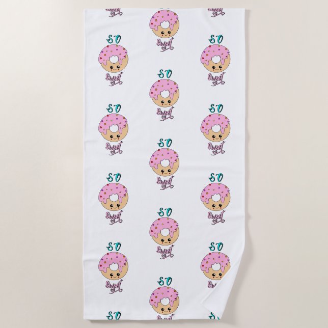 So Sweet Doughnuts 2 June Jelly National Doughnut  Beach Towel (Front)
