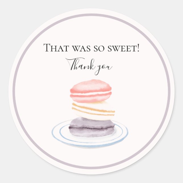 So Sweet Thank You Classic Round Sticker (Front)