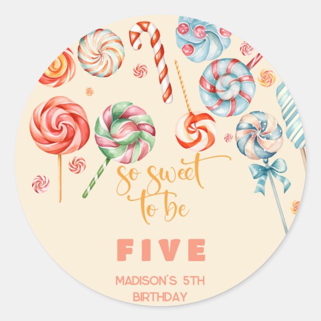 So sweet to be kids birthday classic round sticker (Front)
