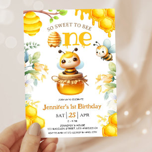 So Sweet To Be One! Bee 1st Birthday Invite