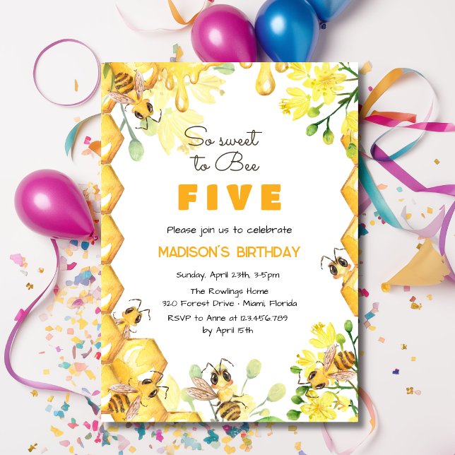 So sweet to bee kids birthday invitation (Creator Uploaded)