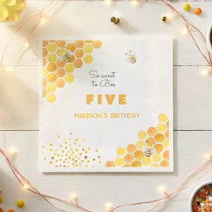 So sweet to bee kids birthday napkin