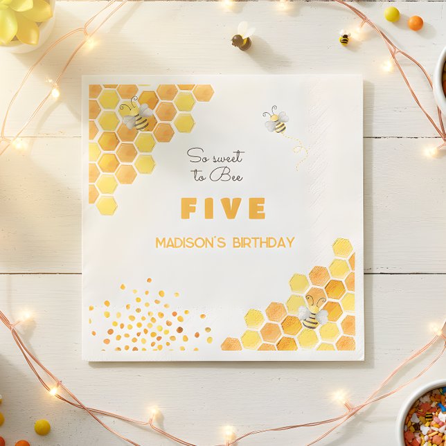 So sweet to bee kids birthday napkin (Creator Uploaded)