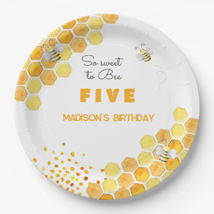 So sweet to bee kids birthday  paper plate