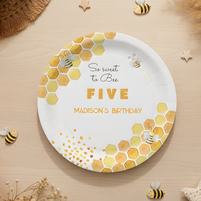 So sweet to bee kids birthday  paper plate (Creator Uploaded)