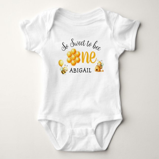 SO SWEET TO BEE ONE 1ST BIRTHDAY BABY BODYSUIT (Front)