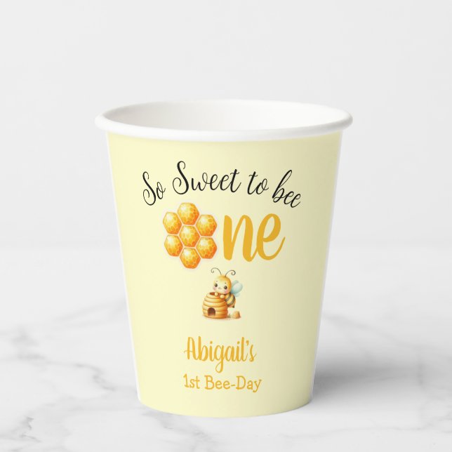 SO SWEET TO BEE ONE 1ST BIRTHDAY PAPER CUPS (Front)