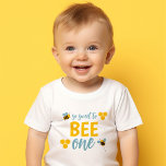 So Sweet To Bee One 1st Birthday Toddler T-Shirt<br><div class="desc">Celebrate your birthday boy or girl's bee-day with this adorable bee-themed t-shirt! The 1st birthday party t-shirt features the phrase "So Sweet to Bee One" in blue and yellow hand lettering surrounded by illustrations of flying bees and honeycombs.</div>