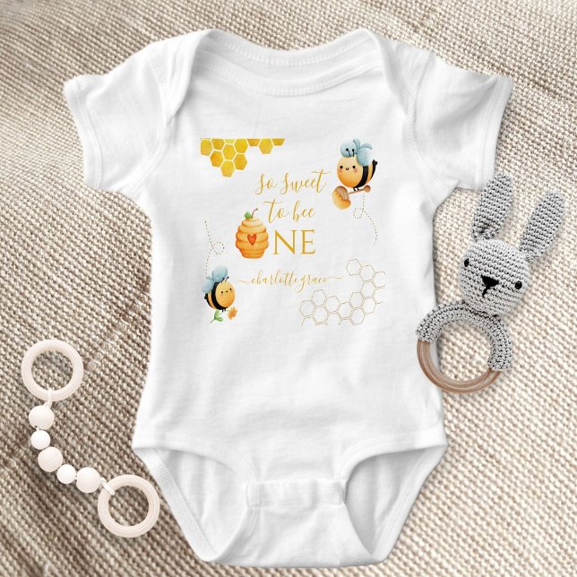 So Sweet To Bee One Bee Birthday Baby Bodysuit (Creator Uploaded)