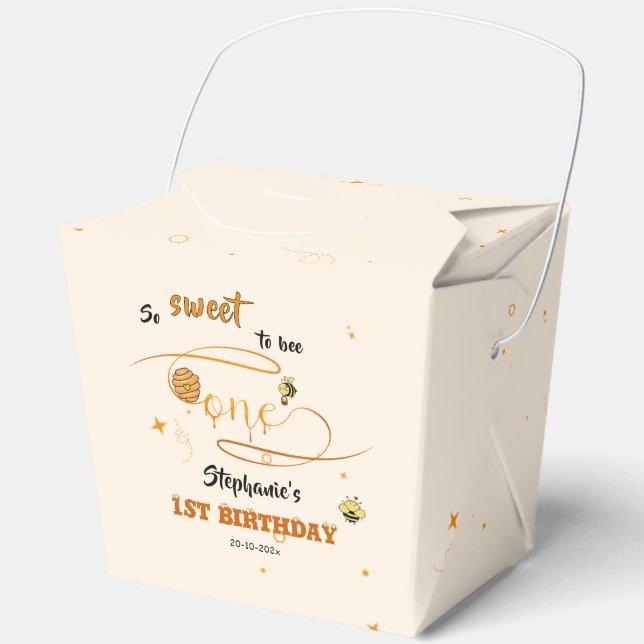 So Sweet To Bee One Cute Honey Bee 1st Birthday Favour Box (Front)