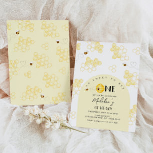 So sweet to bee one first bee day birthday invitation